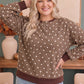 Cozy Dots Ribbed Pullover in Caramel