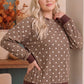Cozy Dots Ribbed Pullover in Caramel