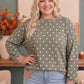 Cozy Dots Ribbed Pullover in Olive