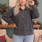 Cozy Dots and Button Stops Pullover