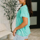 Tera Mineral Wash Tee in Turquoise