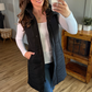 Harlow Long Vest - Black