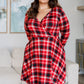 Plaid Long Sleeve Skort Dress