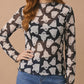 Spooky Cute Ghost Print Mesh Long Sleeve Top