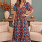 Groovy Garden Zip Front Floral Midi Dress