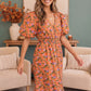 Bloom Into Fall Floral Cotton Zip Dress