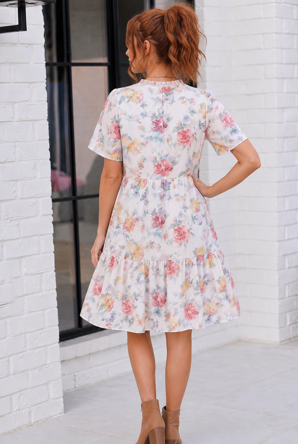 Blooming Beautifully Floral Tiered Mini Dress