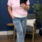 *ships free today* Seam Detail Raw Hem Wide Leg Denim Pants