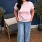 *ships free today* Seam Detail Raw Hem Wide Leg Denim Pants