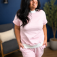 *ships free today* Pink Stripe Mock Neck Tee and Shorts Set