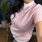 *ships free today* Pink Stripe Mock Neck Tee and Shorts Set