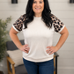 *ships free today* Cream Ribbed Leopard Print Tee