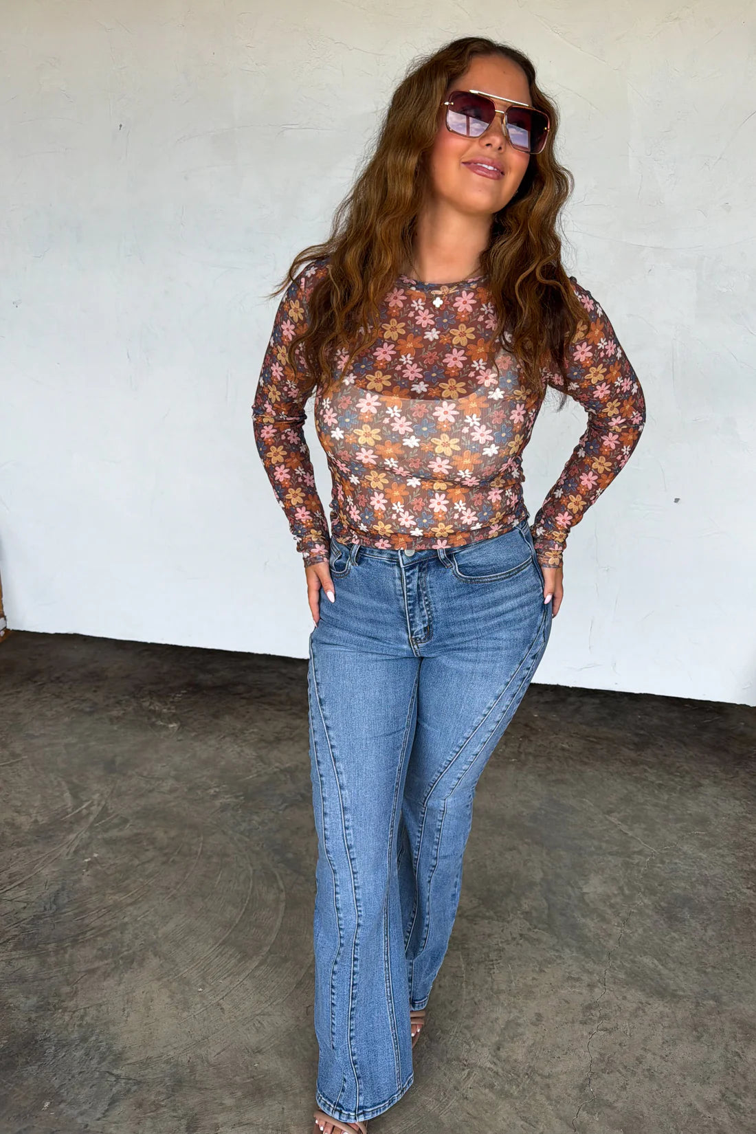 PREORDER: Fall Floral Mesh Tops // eta Sept