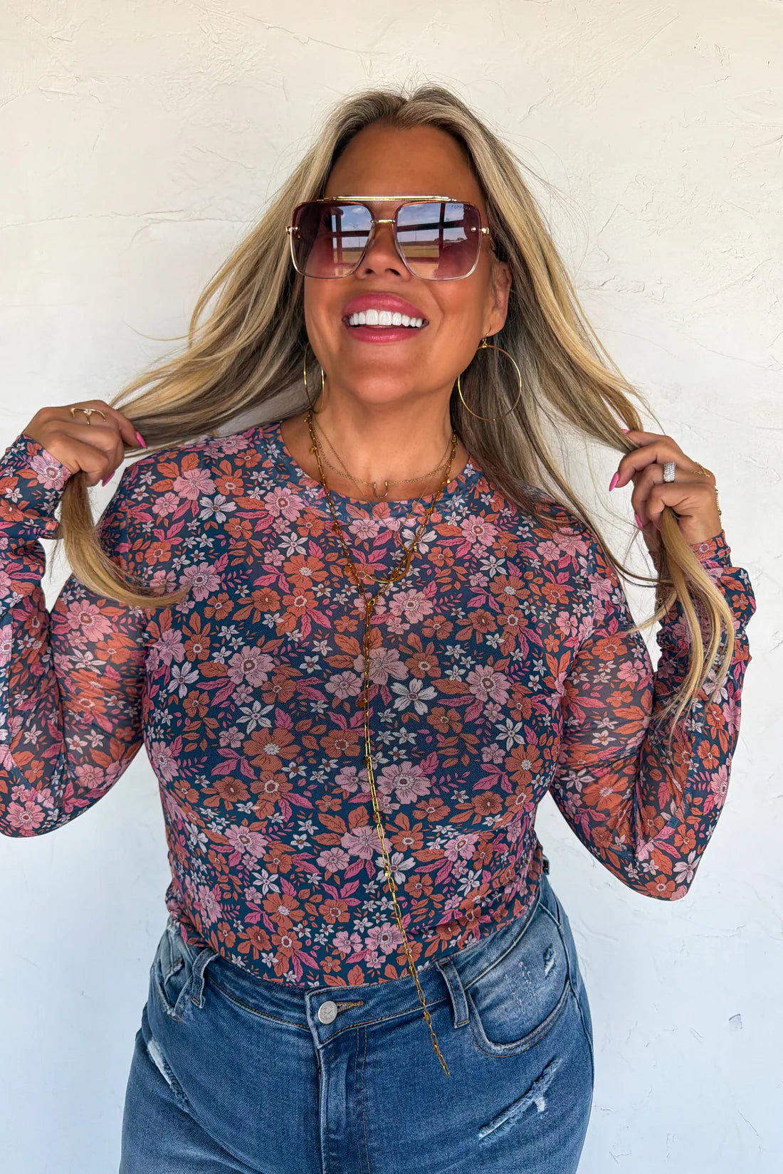 PREORDER: Fall Floral Mesh Tops // eta Sept