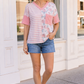 So Rosy Mixed Print V-Neck Top