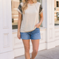 Wild Side Colorblock Tee in Oatmeal
