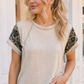 Wild Side Colorblock Tee in Oatmeal