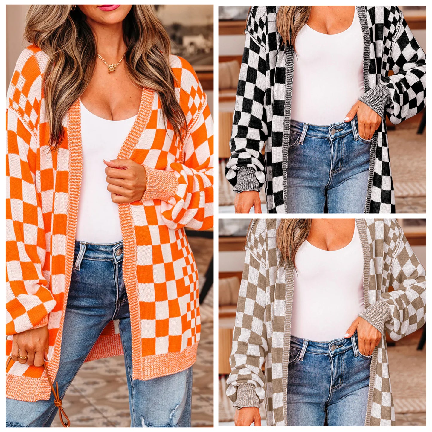 DEAL PRICING // PREORDER // Fall Checkered Cardigan // ships in about 3-4 weeks