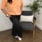 SHIPS FREE TODAY // Black and White Polka Dot Lace Hem Loose Pants