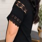 SHIPS FREE TODAY // Black Lace Detail Sleeve Top