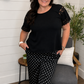 SHIPS FREE TODAY // Black Lace Detail Sleeve Top