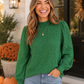 Textured Green Dream Mock Neck Top
