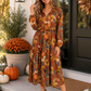 Harvest Bloom Tiered Midi Dress