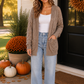 Cozy Days Ahead Open Knit Cardigan in Taupe