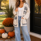 Chilly Cabin Evenings Open Front Cardigan