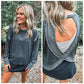 PREORDER: OPEN BACK Active Pullover in Gray // ships in 1-2 weeks