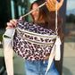 PREORDER: Double Zipper Crossbody Bag in Animal // 2-3 weeks