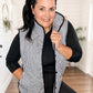 SHIPS FREE TODAY // Black and White Striped Puffer Vests