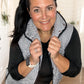 SHIPS FREE TODAY // Black and White Striped Puffer Vests
