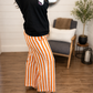 PREORDER: Orange and White Striped Wide Leg Pants // ships in 1-2 weeks