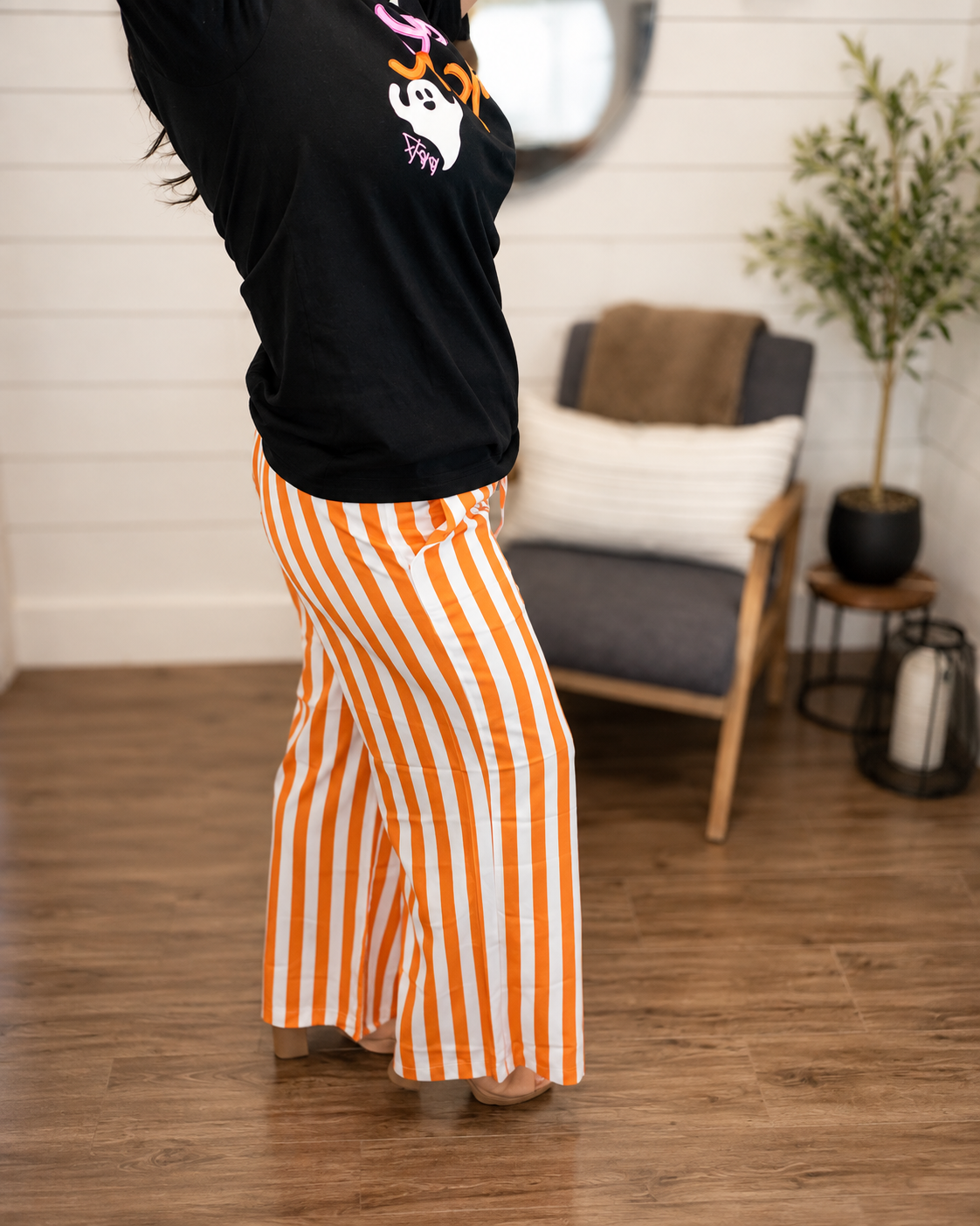 PREORDER: Orange and White Striped Wide Leg Pants // ships in 1-2 weeks