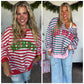 PREORDER: HoHoHo & Red Striped Merry Oversized Pullover // ETA Oct - early Nov