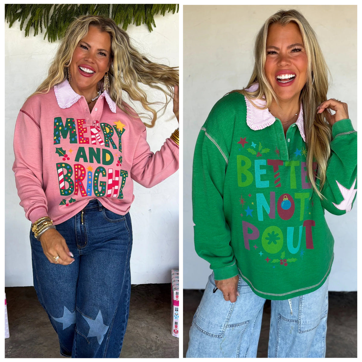 PREORDER: Making Spirits Bright Collared Pullover // ETA Oct - early Nov