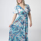 Millie Maxi Dress - Abstract Aqua Breeze