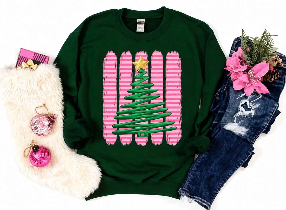 Flash Deal: Pink Tree Christmas Sweatshirt