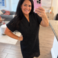 Black Solid Color Eyelet Embroidered Dress