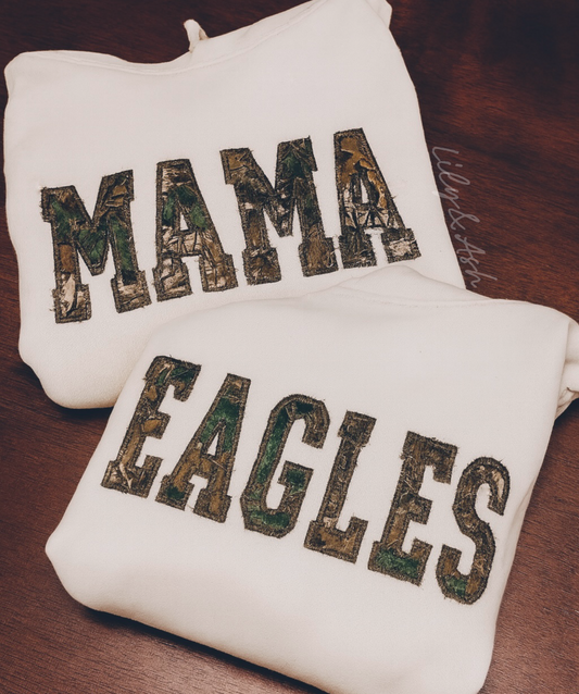 Camo Applique Custom Sweatshirt Preorder // ships in 2-3 weeks