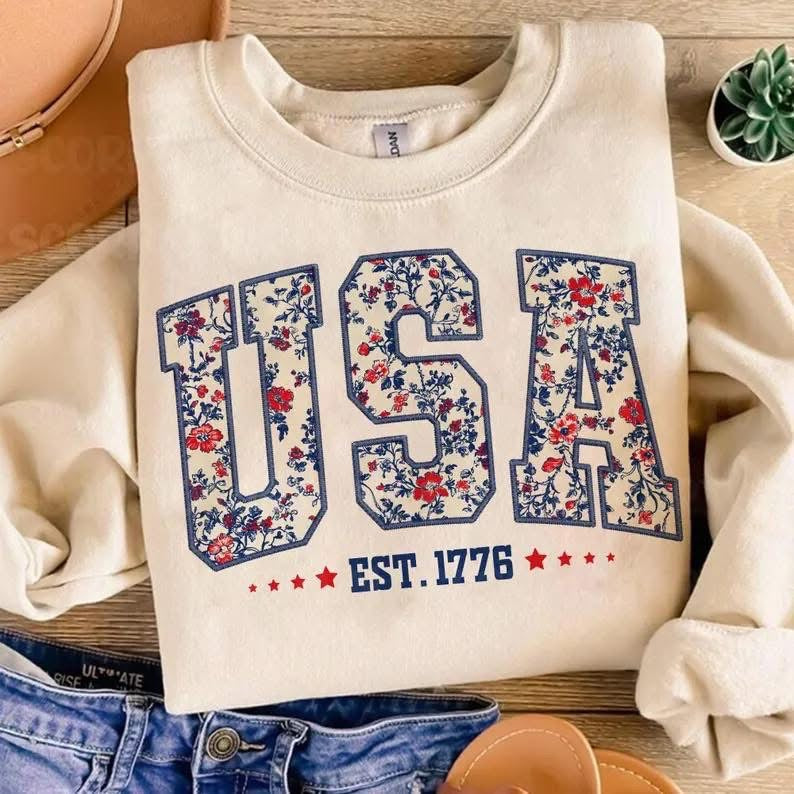 USA Floral Sweatshirt Preorder