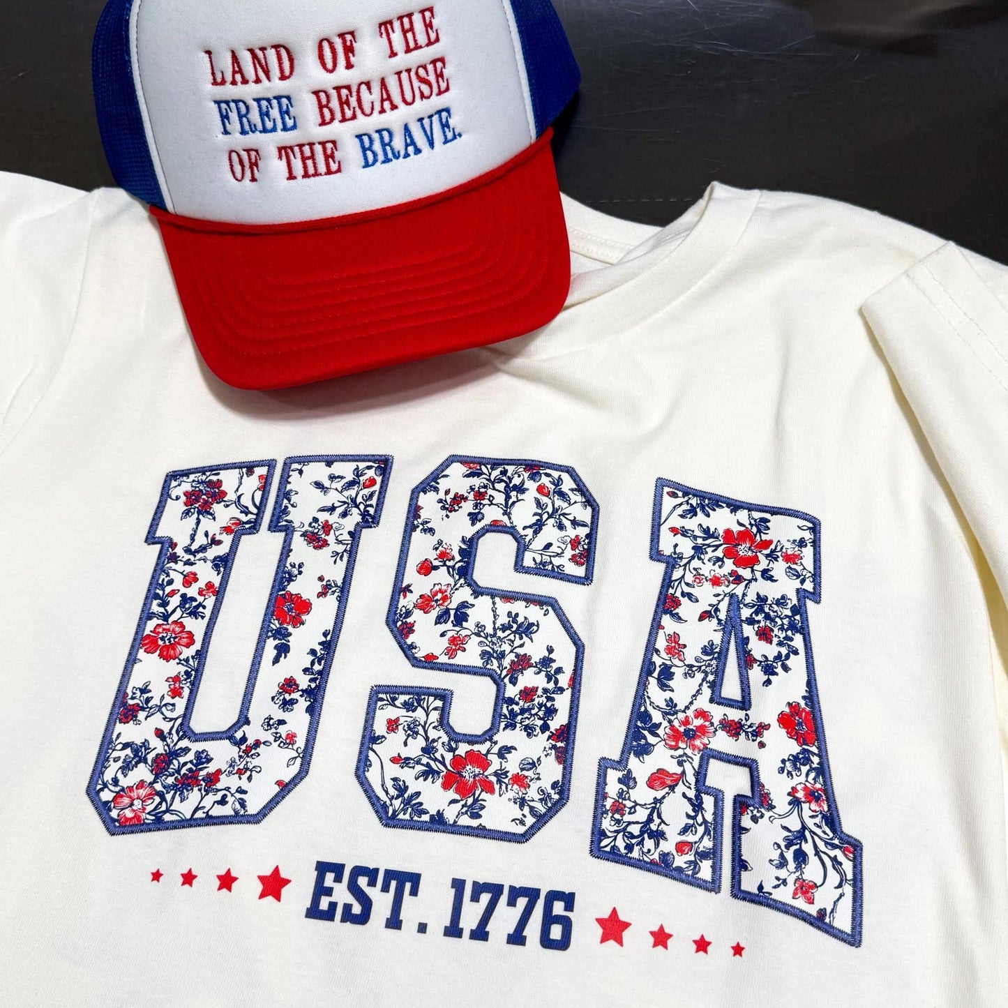 USA Floral Tee Preorder