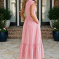 Sweet Stripe Tiered Maxi Dress in Red