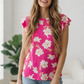 Flutter Into Spring Pink Floral Top