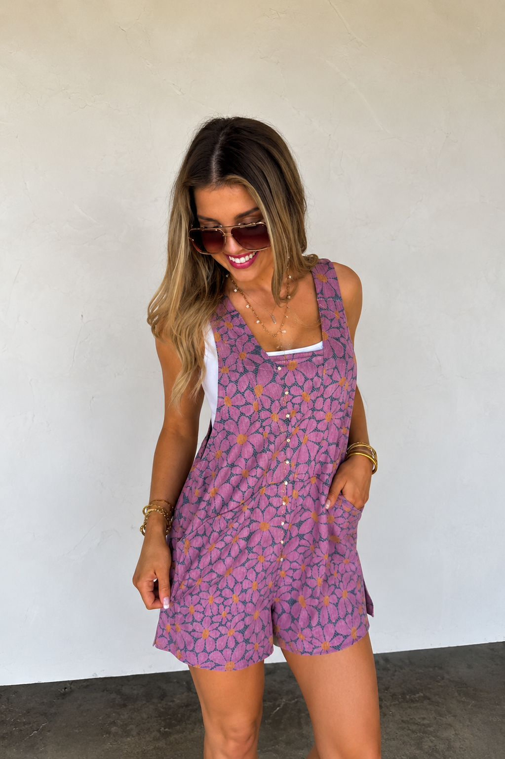 PREORDER: Denim Daisies Romper // eta June-July
