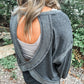 PREORDER: OPEN BACK Active Pullover in Gray // ships in 1-2 weeks