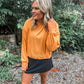 PREORDER: OPEN BACK Active Pullover in Orange // ships in 1-2 weeks