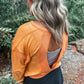 PREORDER: OPEN BACK Active Pullover in Orange // ships in 1-2 weeks