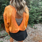 PREORDER: OPEN BACK Active Pullover in Orange // ships in 1-2 weeks